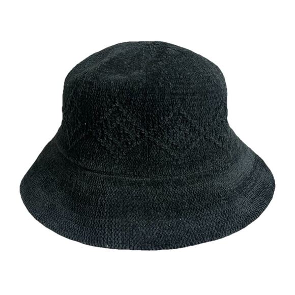 Unisex Textured Interconnected Diamond Shape Downward Slant Brim Bucket Hat - Picture 1 of 2